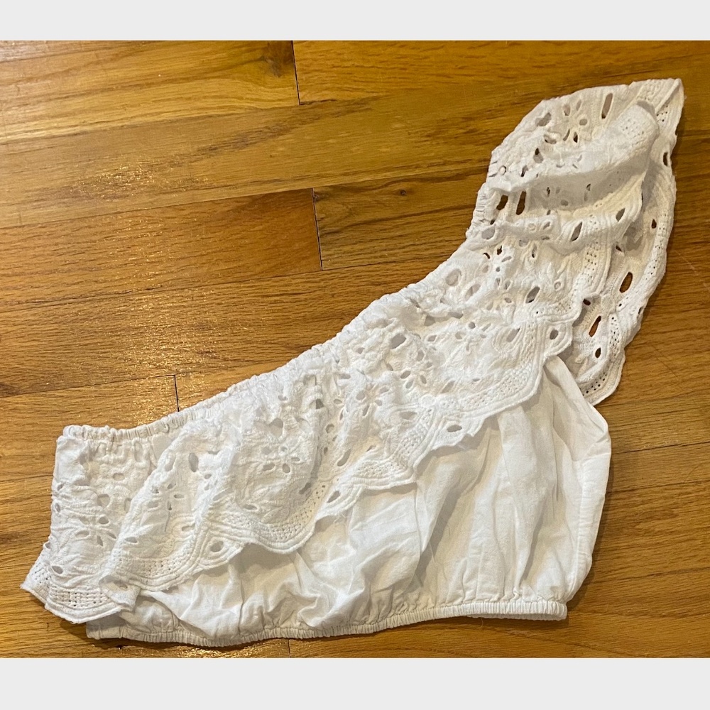 Lace One Shoulder Crop Top from Tobi